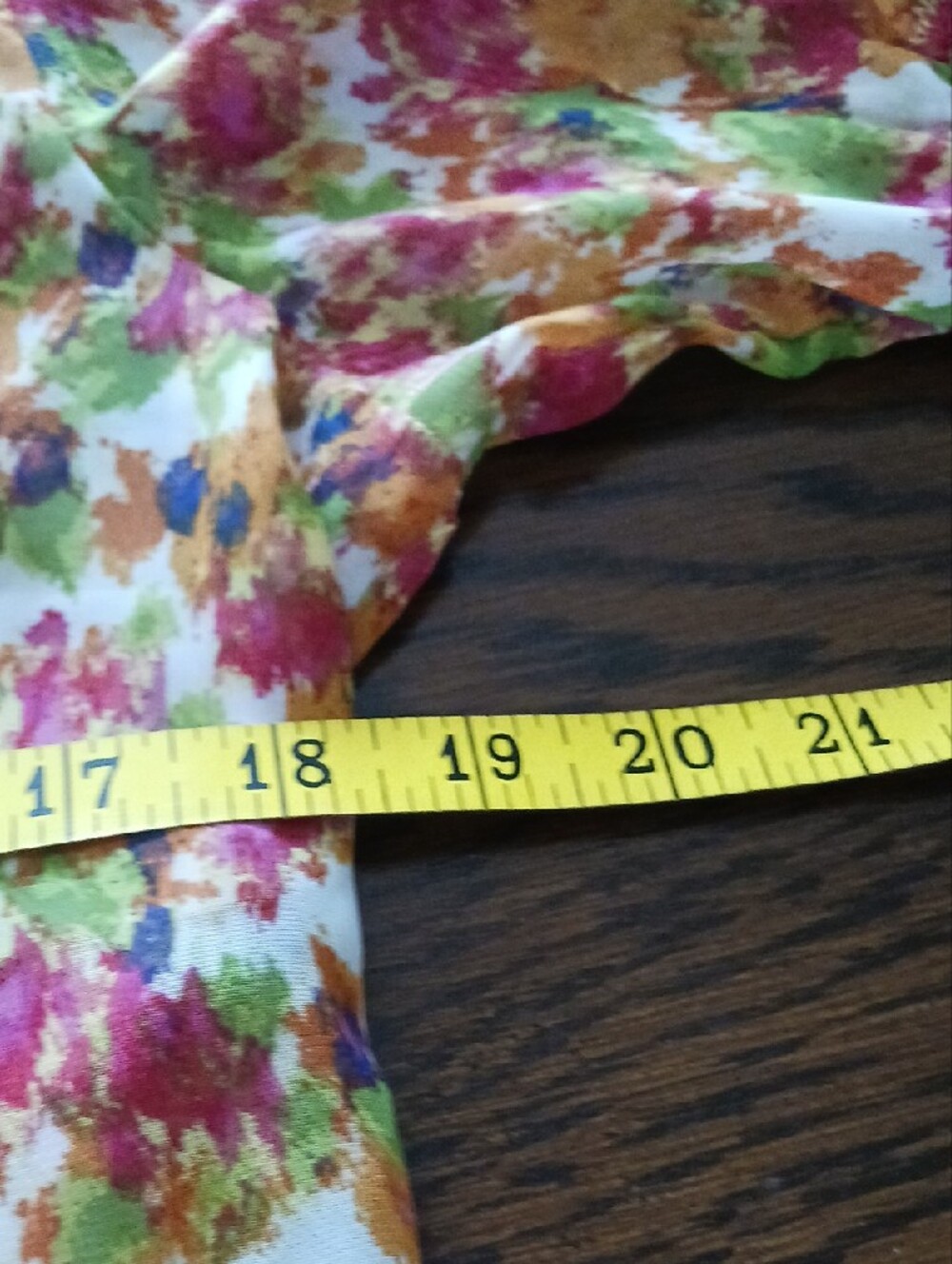 No Boundaries- Juniors Multicolor Floral Ruffle Blouse with Buttons - Picture 15 of 16